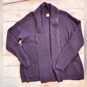 Women’s purple cardigan sweater